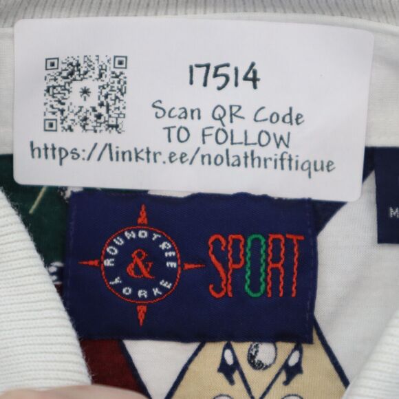 Roundtree Yorke Shirt Mens L Multicolor Short Sleeve Collared Button Cotton Polo - Picture 2 of 16